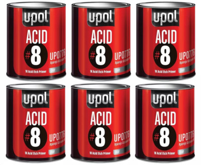 6 x Upol Säure #8 Ätzgrundierung 1L schnelltrocknend kein Schleifen erforderlich BESTPREIS