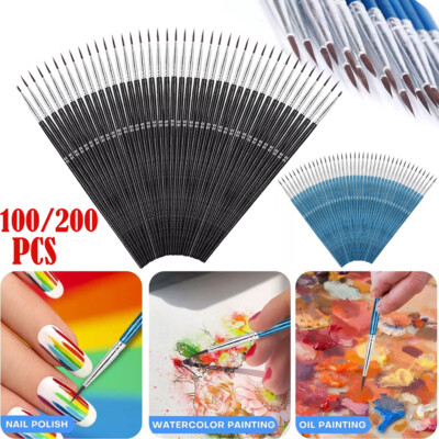 100/200PCS Very Small Paint Brushes Fine Tip For Nail Art Model Craft Painting