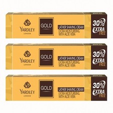 Yardley London Gold 91g Moisturising Lather Shaving Cream for Men Pack of 3