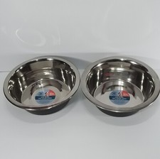 2 Pack Large Dog Bowls Stainless Steel  Black 52oz 8in Food Water Non-Skid