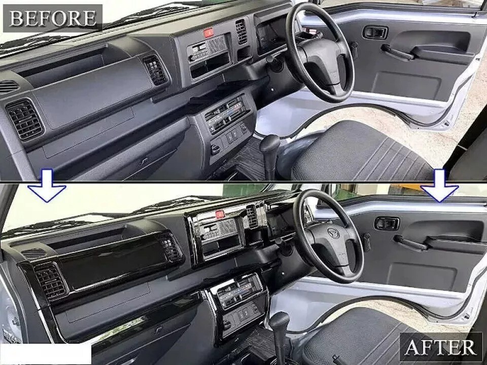 JDM Interior Panel Trim 11 pcs. Black for Daihatsu Hijet Truck