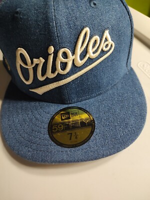 New Era Cap Baltimore Orioles Spell Out Blue Denim NWT Size 7 1/4  Free Shipping