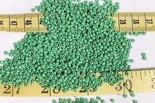 9/0 Old Time French Opaque Green 2 Glass Seed Beads Crafts Jewelry /1oz