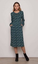 Tranquillo Abito Blu Angelika (Bio) Cotone Organico Stretch Faccia