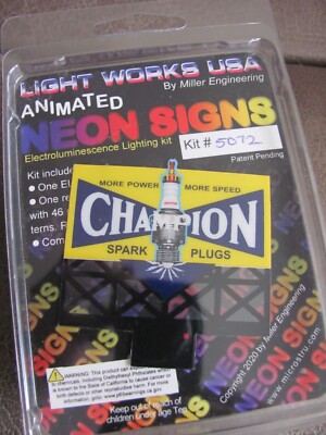 Light Works USA #5072 Champion Spark Plugs Animated Neon Sign LTD ED NISP