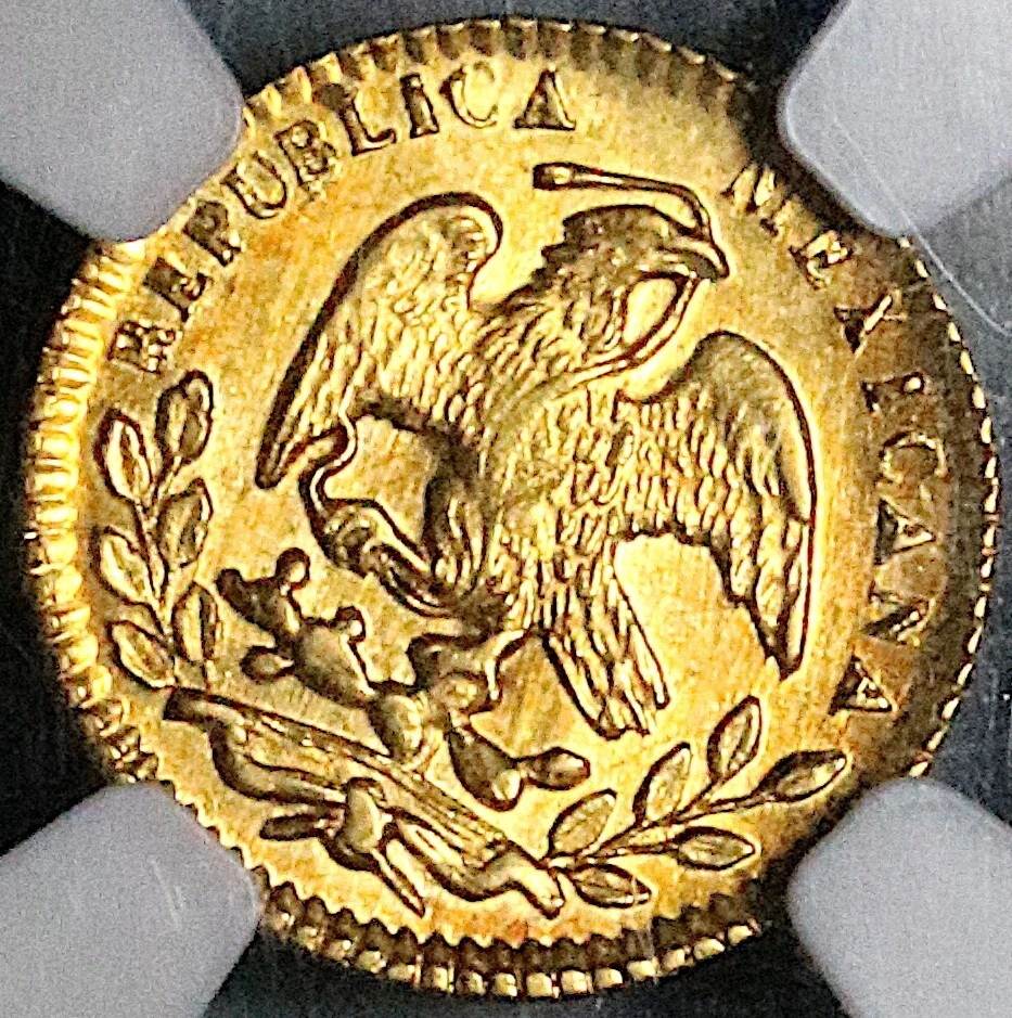 1862-Mo NGC AU 58 Mexico City Gold 1/2 Escudo Choice Republic Coin (25062103C) - Image 4 of 4