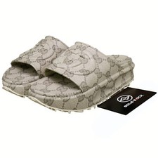 Gucci GG Interlocking Platform Slide Sandals Men's Ebony