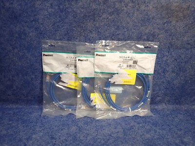NEW Lot of 3 Panduit UTPCH6BUY Cat 5e 24 AWG UTP Copper Patch Cord 6' Blue (BN71