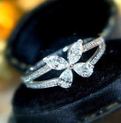 925 Silver plated Butterfly Shape Pretty Ring 2.4CT CZ Women Valentine Gift Ring — photo 2