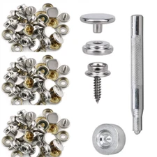 150PCS Canvas Snap Kit Tool Stainless Steel Screws Pres Buttons for Marine Boat