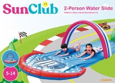 SunClub Kinder Wasser Rutsche Set f&uuml;r 2 Personen 488x165x95cm Wasserbahn