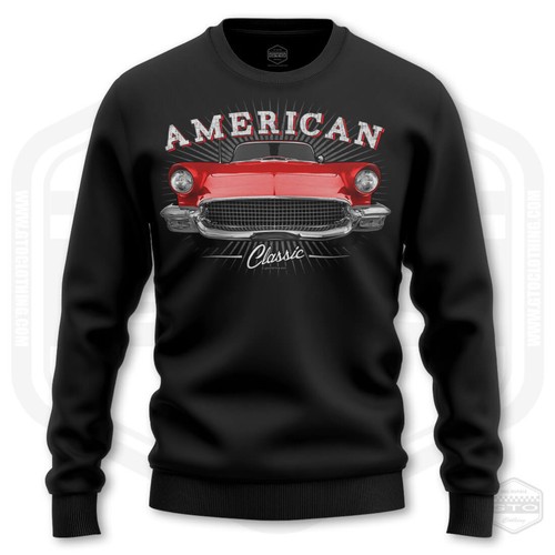Men's 1957 Ford Thunderbird American Classic Car Sweatshirt - Picture 4 of 18