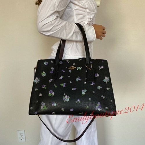 coach black leather carryall bag