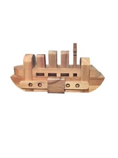 Vintage Wooden Block Puzzle 3D Ship Brain Teaser By Kubiya Mind Game Thinking