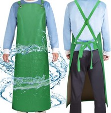 Waterproof Aprons for Men, 43" Long PU Rubber Heavy Duty Apron with Adjustable X