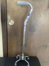 Medline Quad Cane Black 33"- 37" Adjustable 300lb capacity Foam Grip Locking