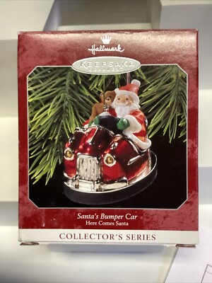 Hallmark Vintage 1998 Ornament #20 ''Santa's Bumper Car'' ~Here Comes Santa Series