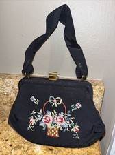 Vintage Purse Petit Floral Needlepoint Purse/Bag