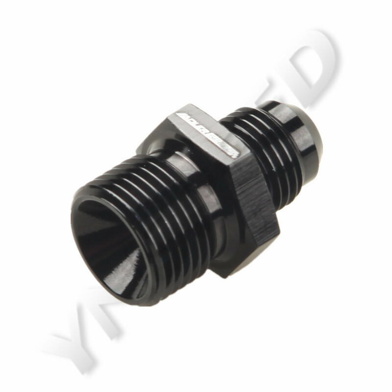 Male Flare Reducer ABSOPRO Fitting - AN6 To 1/8 NPT Fuel Line Adapter In Black Aluminum Aluminum Fuel Fitting