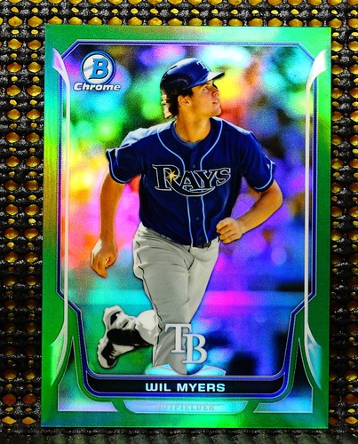 WIL MYERS - 2014 BOWMAN CHROME GREEN REFRACTOR #ED/75 - 第 1/2 張圖片