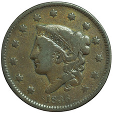1836 Liberty Head Large Cent Fine Condition *JE