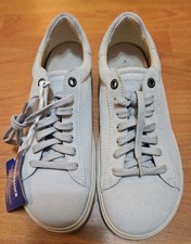 Birkenstock Bend Low Suede Leather Sneakers Antique White Size 36/5 New DISPLAY