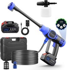 Cordless Pressure Washer with Battery& 6 in 1 Nozzle, 2600Mah Battery-Operated P