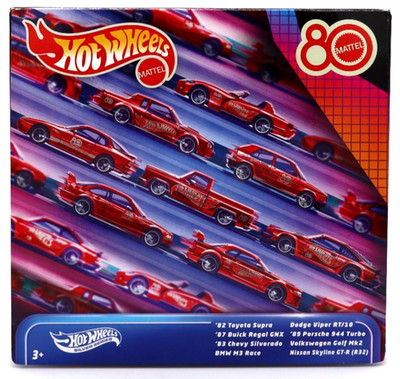 Mattel Hot Wheels Silver Series 80th Anniversary 8 Vehicle Set - Red