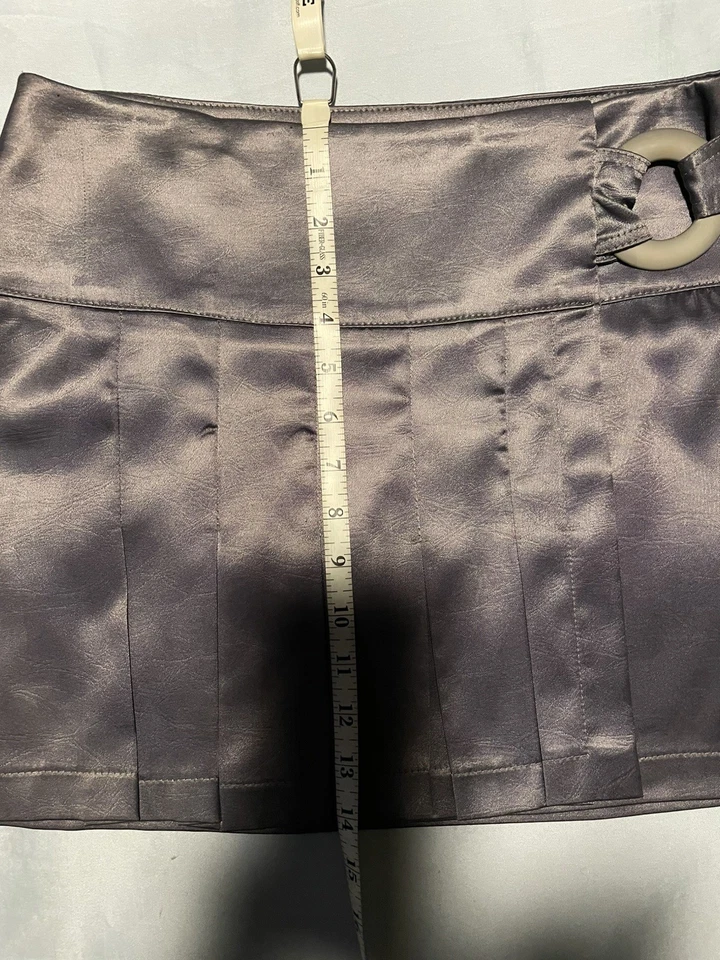 Новый без ЯРЛЫКОВ МИЛЫЙ! Sharagano мини юбка надежном коробка складки серебристо-сероватый Франция M - Изображение 2 из 4