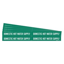 BRADY 7352-4-PK Pipe Marker,Domestic Hot Water Sup.,PK5 781ZC5