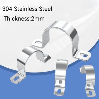 304 Stainless Steel Tube Clip Plumbing Pipe Saddle U Strap Clamp Bracket φ10-160