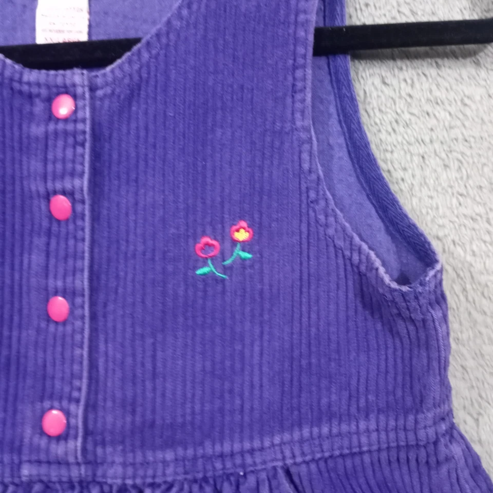 Vgt Gymboree Corduroy Jumper Dress Girls XXL 6/7 Purple/Pink 90s Flower Fairy - Image 4 of 4