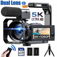 5K Video Camera Camcorder 56MP Dual Lens IR Night Vision YouTube Vlogging Camera