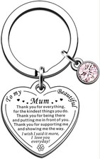 Keyring For Mum Heart Shaped Mothers Day Gifts Mums Birthday Gifts for Mom