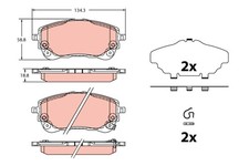 TRW Bremsbelagsatz Scheibenbremse GDB2349 für TOYOTA COROLLA YARIS CROSS NRE210