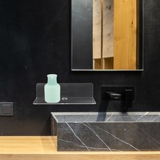 2x Estante de almacenamiento flotante de pared de cocina para artículos diversos Estante de acrílico montado en la pared