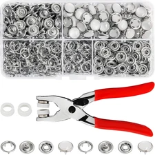 Pearl Snaps for Fabric W/Snap Pliers Metal Snap Button Kit for Clothing, Shirts,