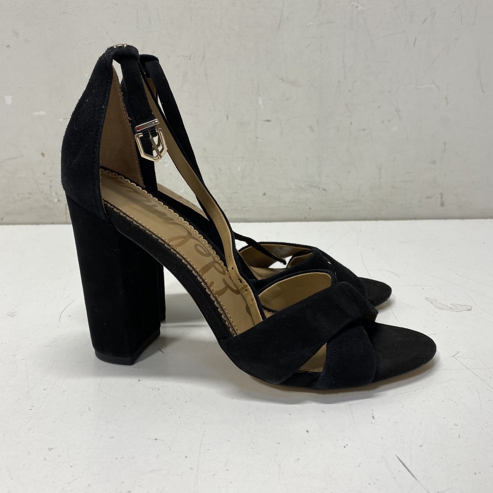 Sam Edelman Black Solid Strappy Block Sandal Heel… - image 3