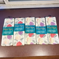 VTG Lot Of 5 PLAID Shaper Paper Wire Edged Paper Ribbon Mini Fruits Bows Crafts