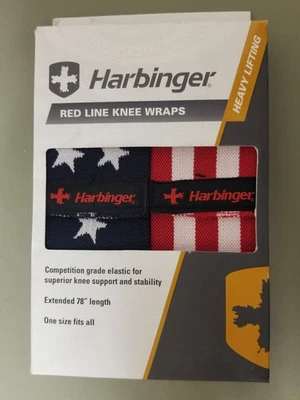 New Harbinger Heavy Lifting Red Line 78" Knee Wraps. - Image 1 of 4