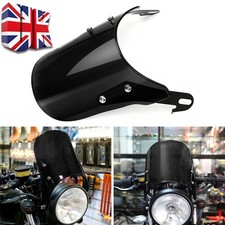 Front Motorcycle Windshield Wind Screen Motorbike Windscreen Black Universal UK