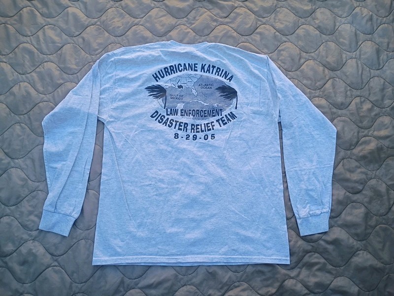 VTG Law Enforcement Disaster Relief Team Hurricane Katrina   XL Grey Shirt 