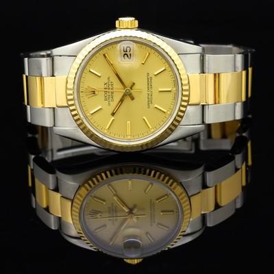 Rolex Datejust 31mm Stahl Gold Ref 68273 Automatik Serviced Box & Papiere