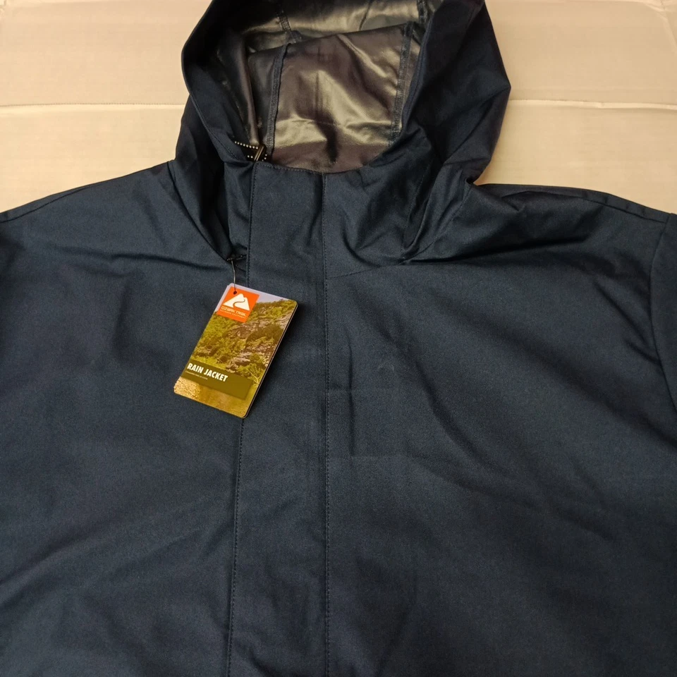 Ozark Trail Rain Jacket Men's Size XL Blue Cove Waterproof Hooded Lined Pockets - Image 4 of 4