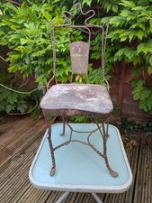 Antique Child's Twisted Wrought Iron Ice Cream Parlour Chair