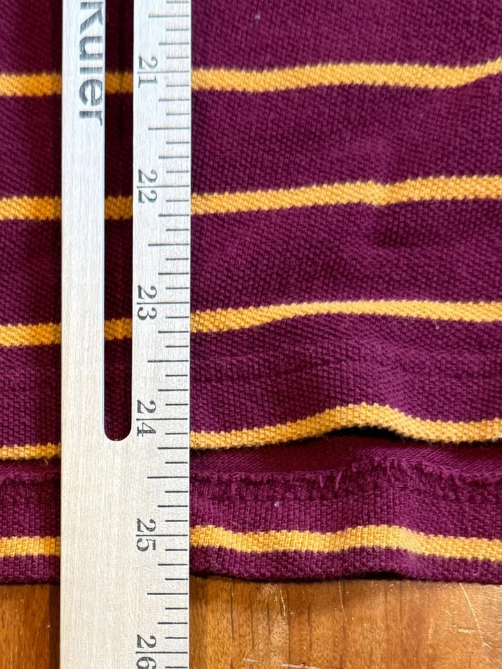 Поло Gap Kids для мальчиков бордовое/желтое в полоску с длинными рукавами размер XL 12 - Изображение 4 из 4