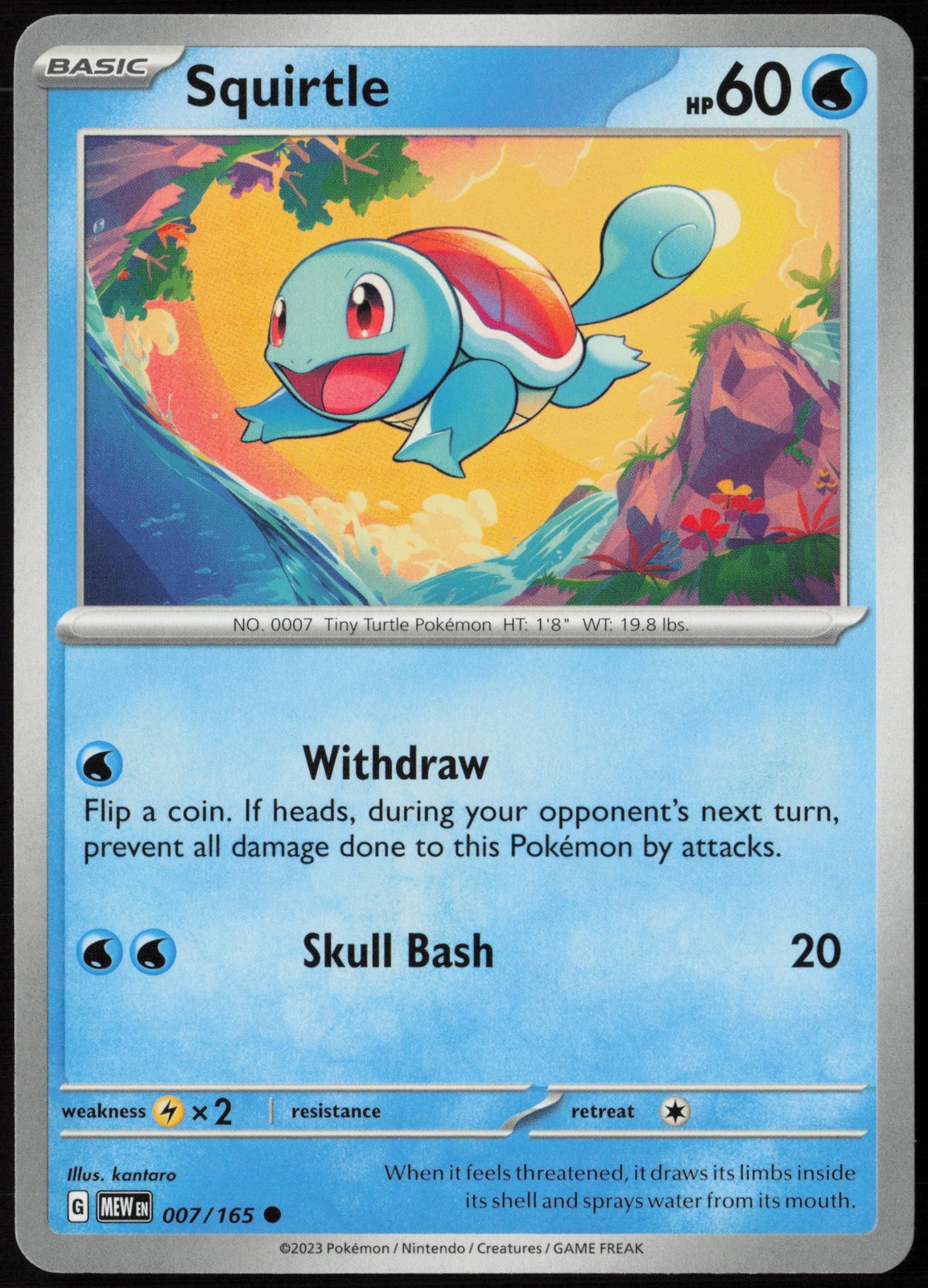 Squirtle 007/165 SV: Scarlet & Violet 151 Common EN Pokemon NM