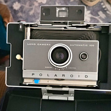 Polaroid Automatic 100 Land Camera Instant Folding Bellows Camera Black/Gray