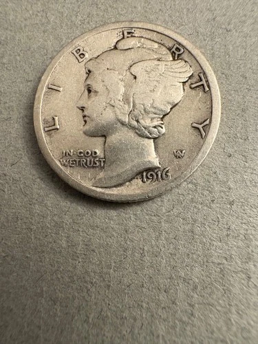 1916 P Mercury Dime In Very Fine Condition.