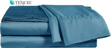 Luxurious 100 Tencel Queen Sheet Set - Cooling Silky Teal 4-Piece
